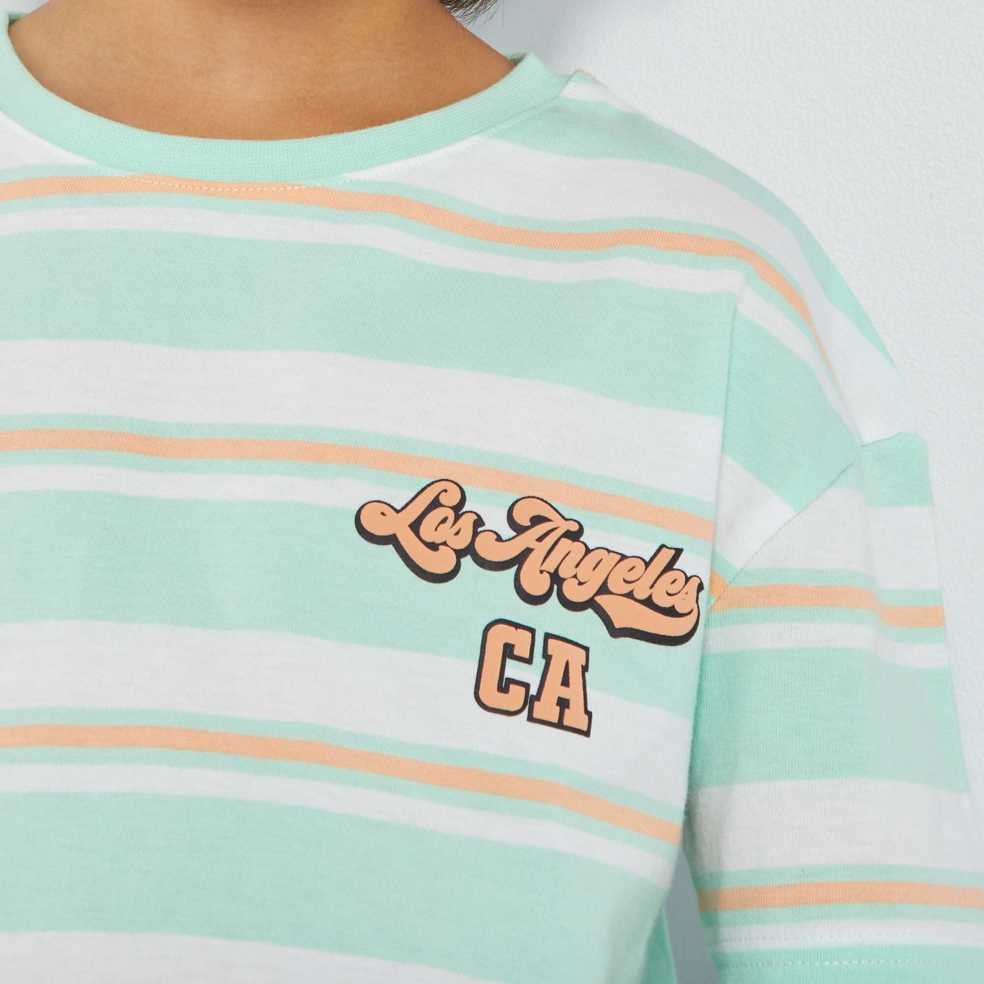 Striped jersey T-shirt GREEN