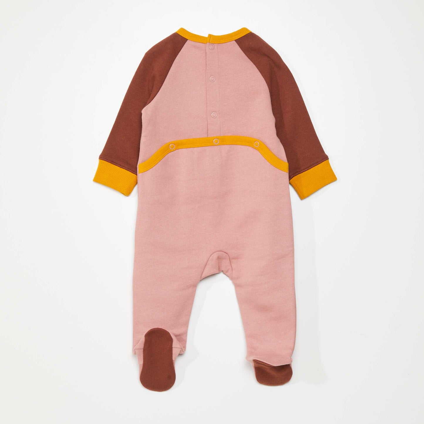 Rabbit print three-tone sleepsuit PINK