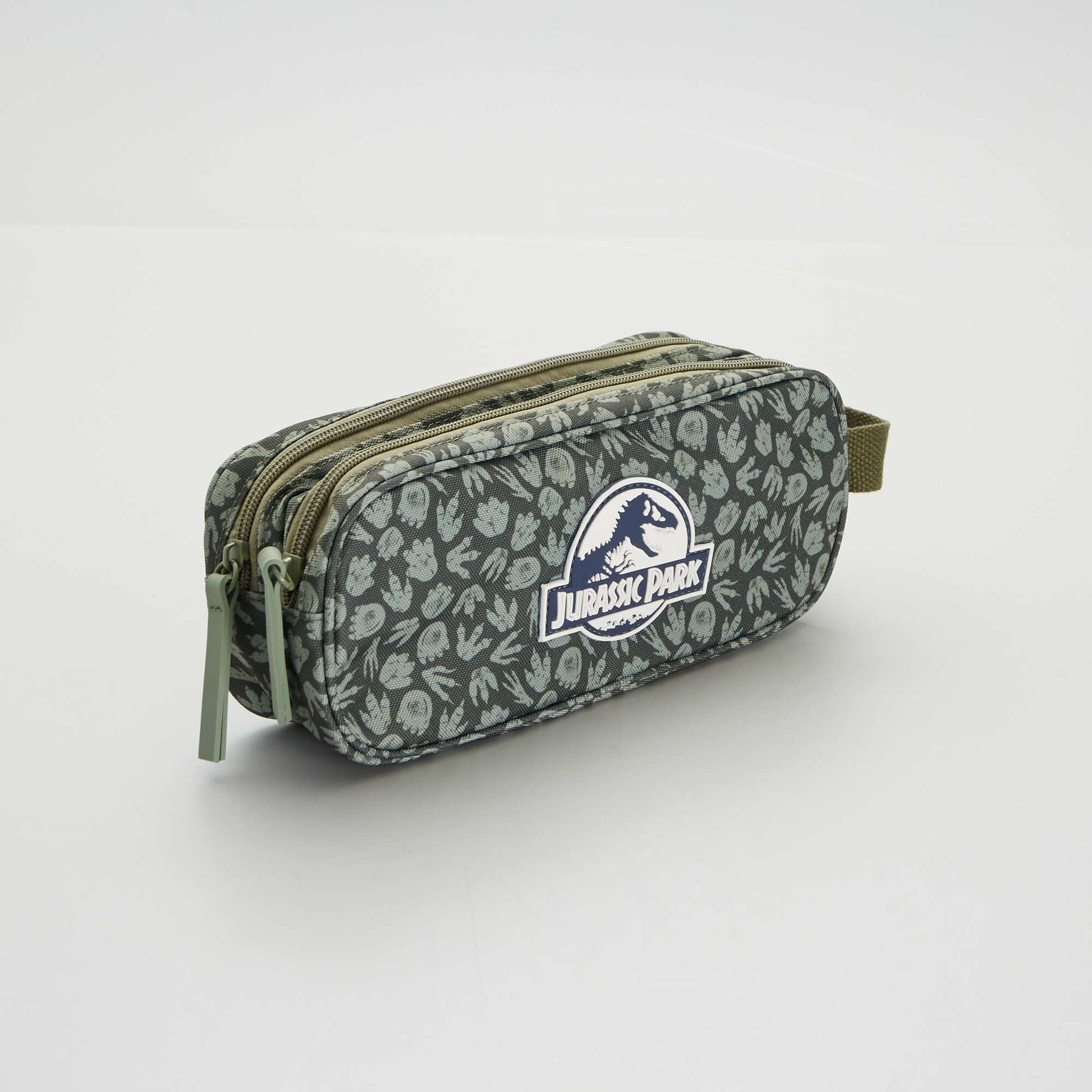 Canvas 'Jurassic Park' pencil case GREEN