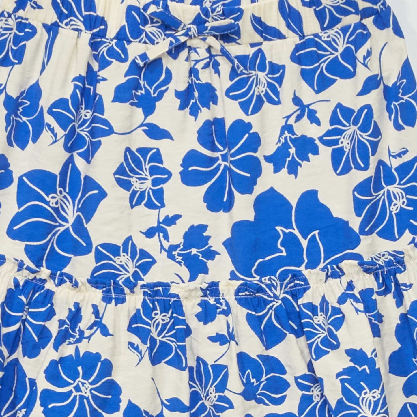 Flared patterned skirt WHITE BLUE