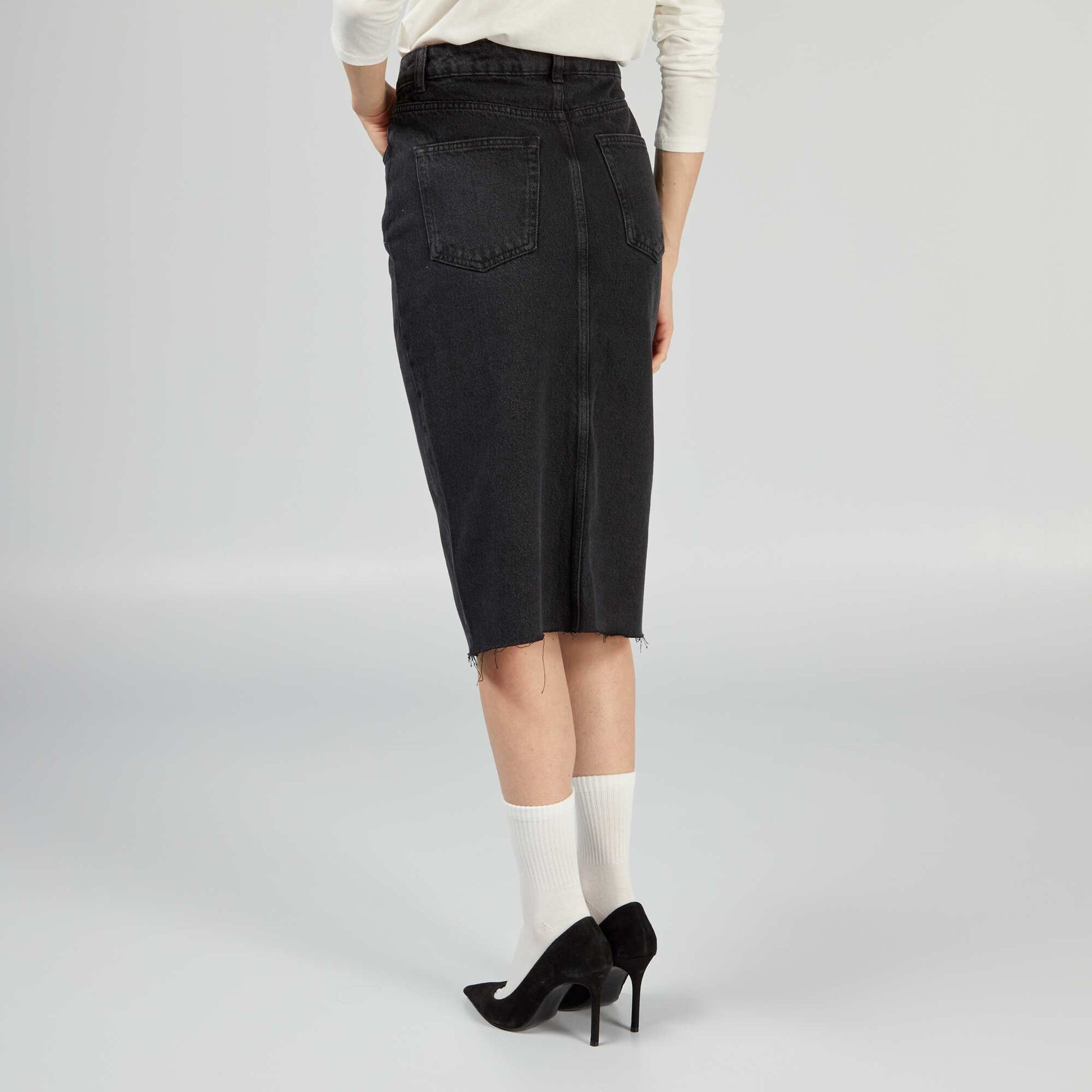 Denim skirt BLACK