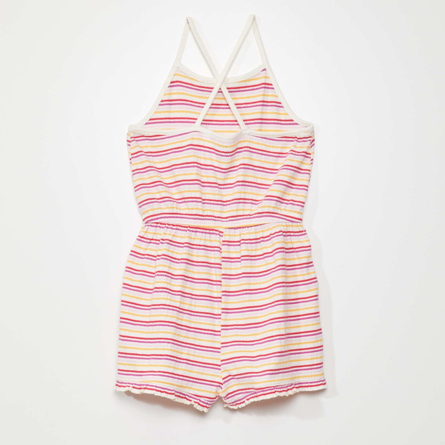 Waffle fabric playsuit WHITE