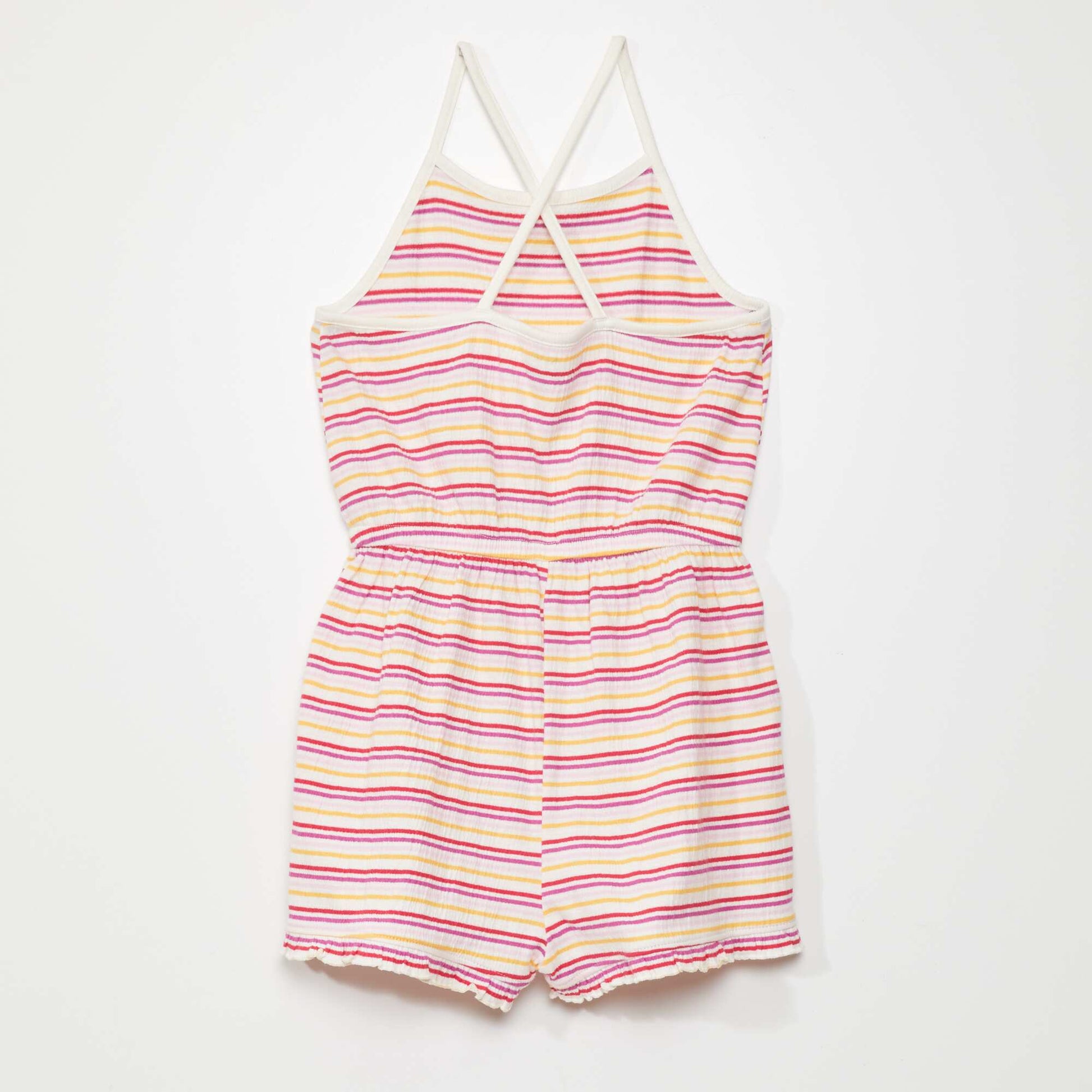 Waffle fabric playsuit WHITE