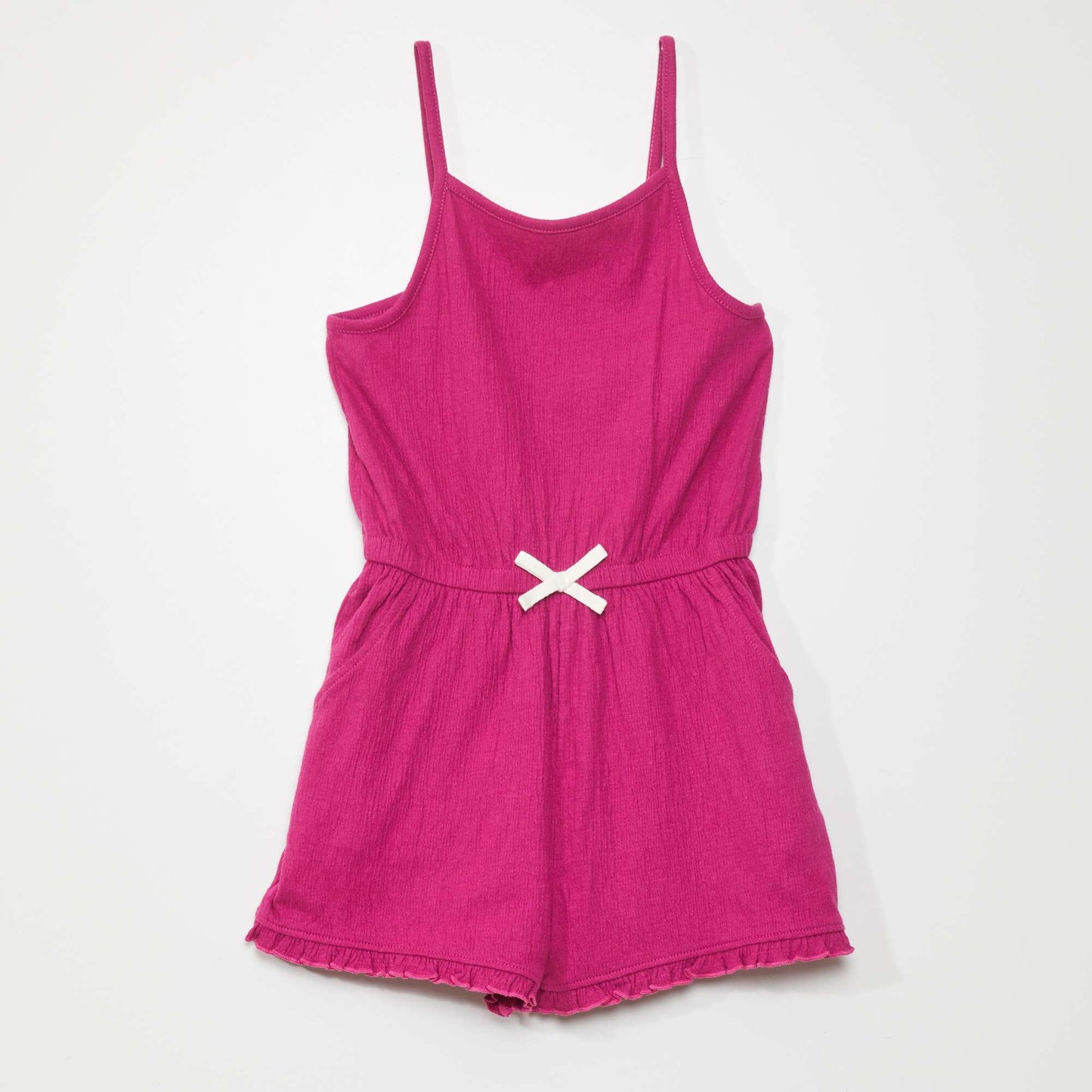 Waffle fabric playsuit HOT PINK