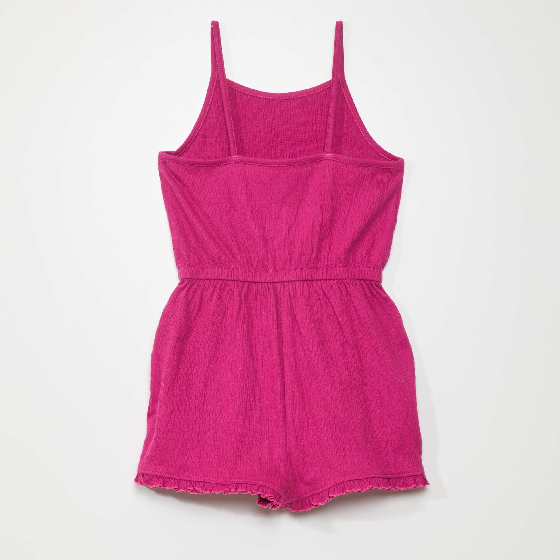 Waffle fabric playsuit HOT PINK