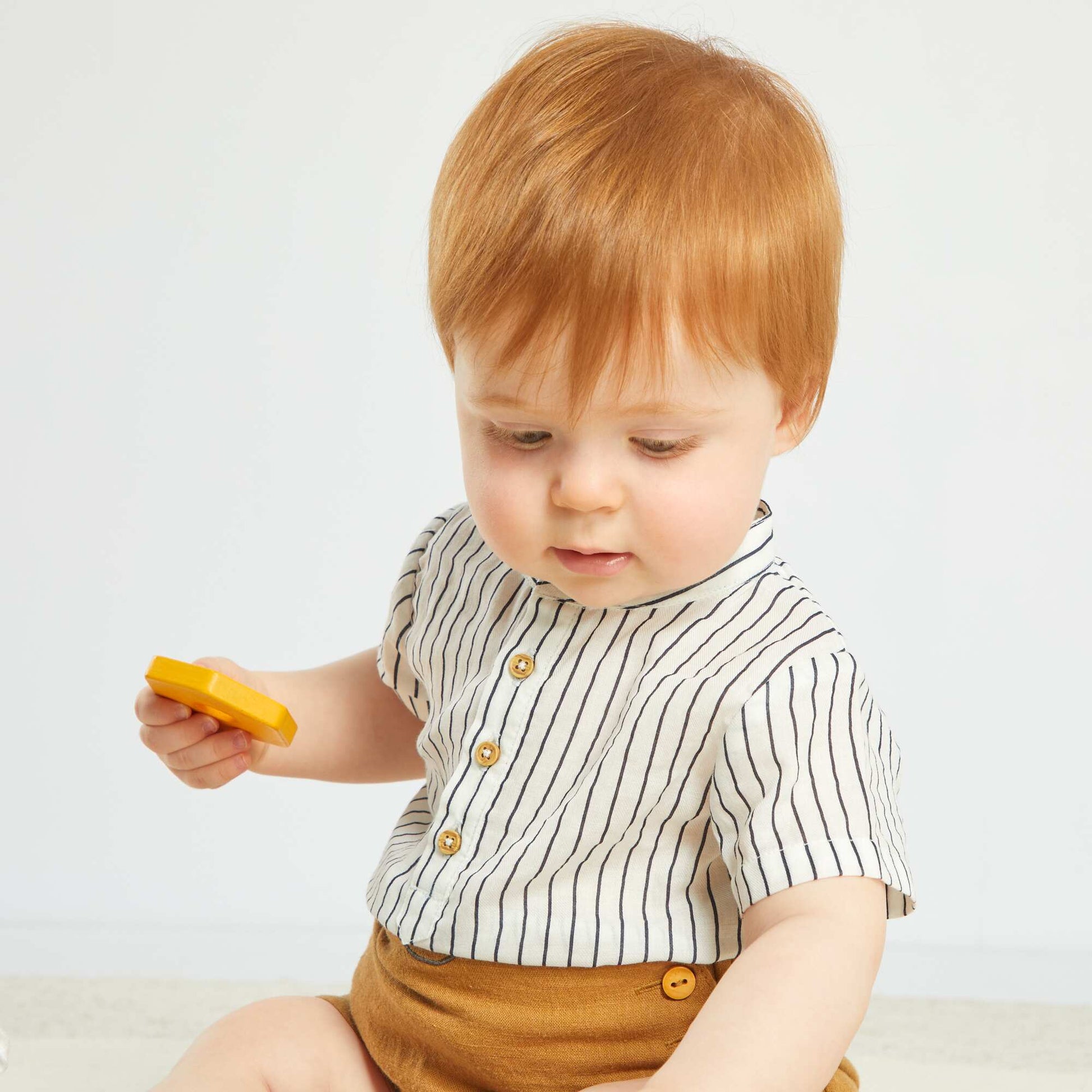 Short-sleeved twill shirt WHITE