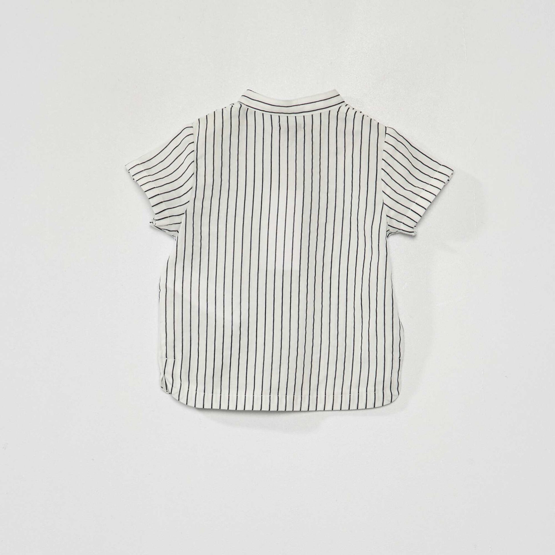 Short-sleeved twill shirt WHITE