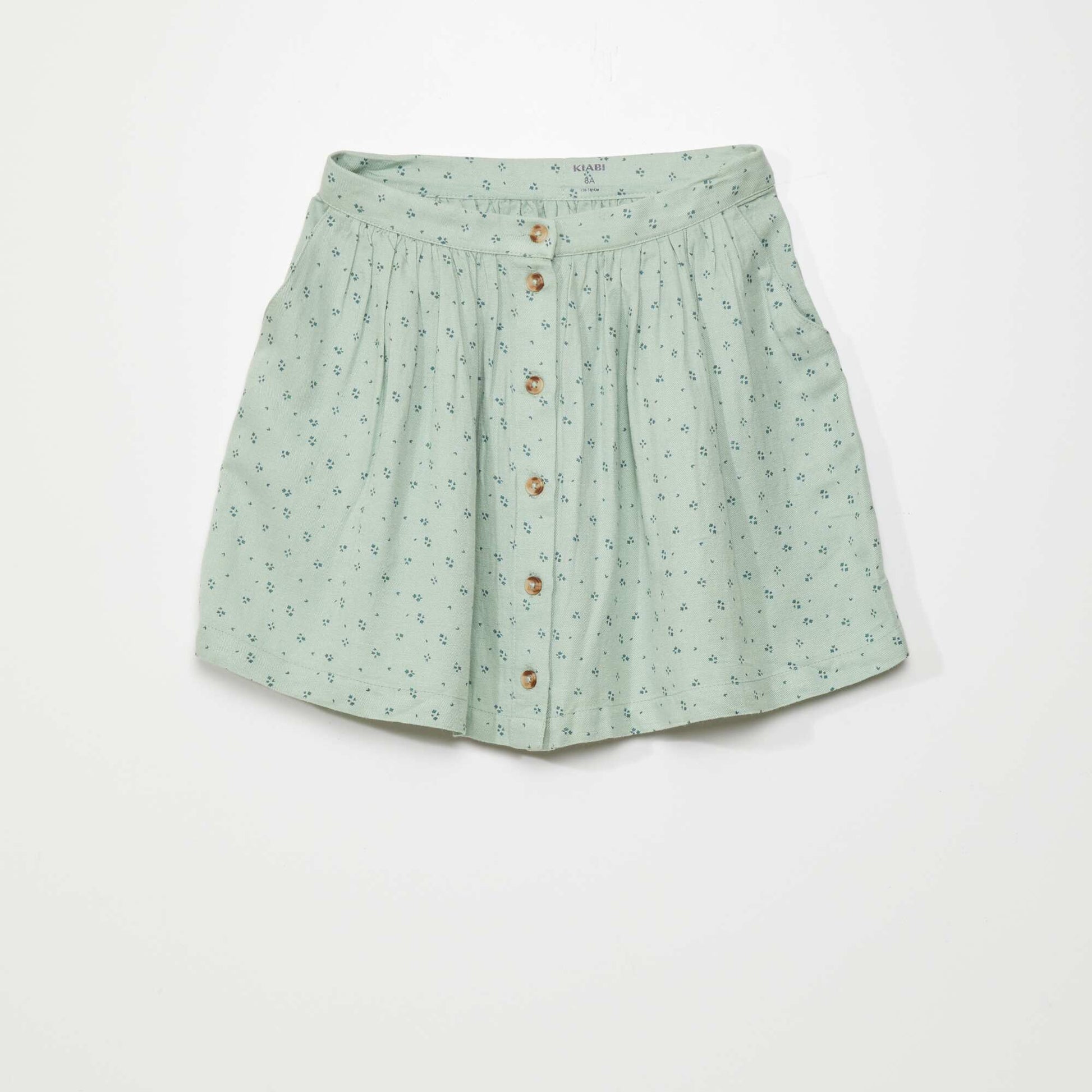 Flared skirt with front button fastening WHITE
