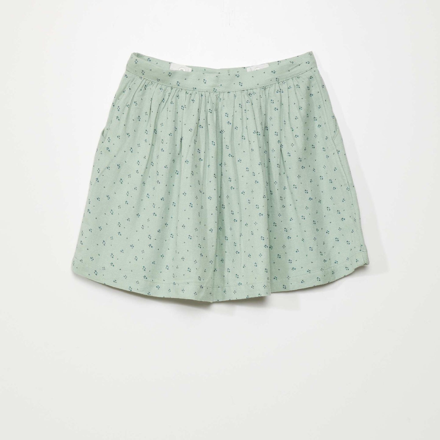 Flared skirt with front button fastening WHITE