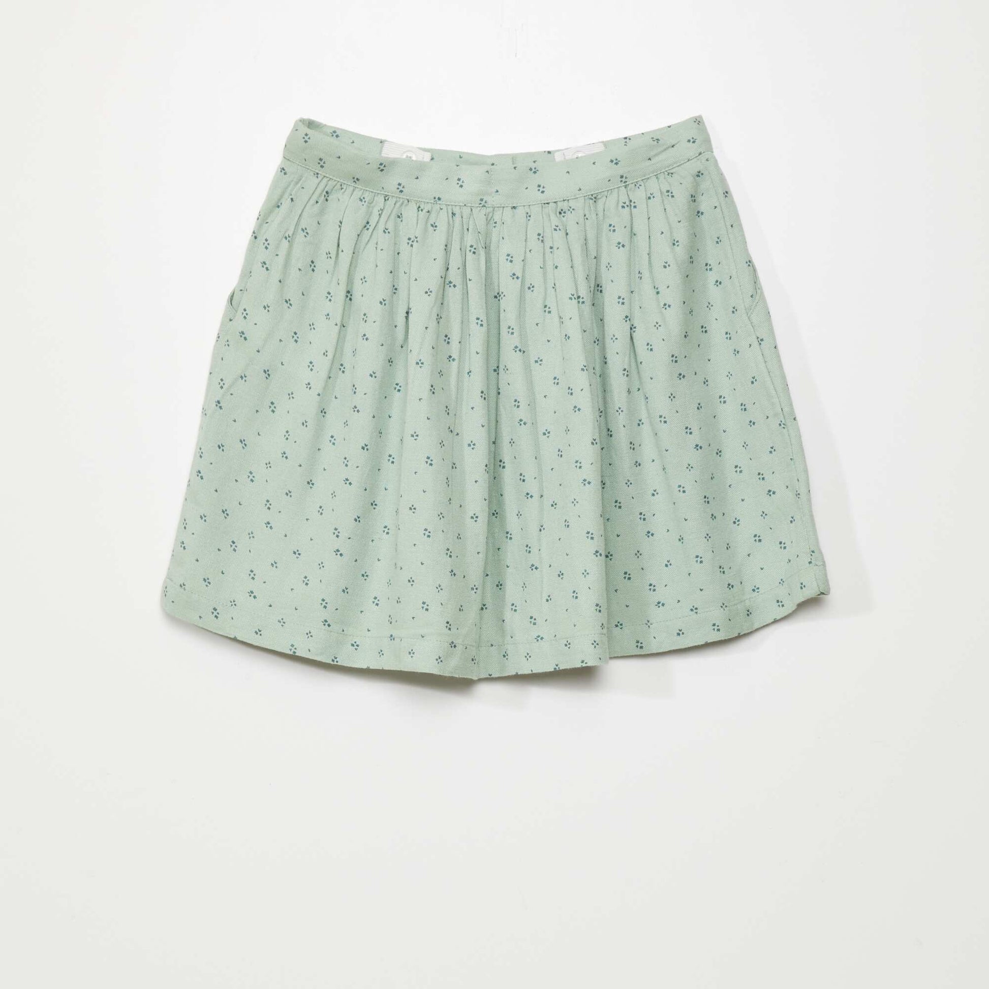 Flared skirt with front button fastening WHITE