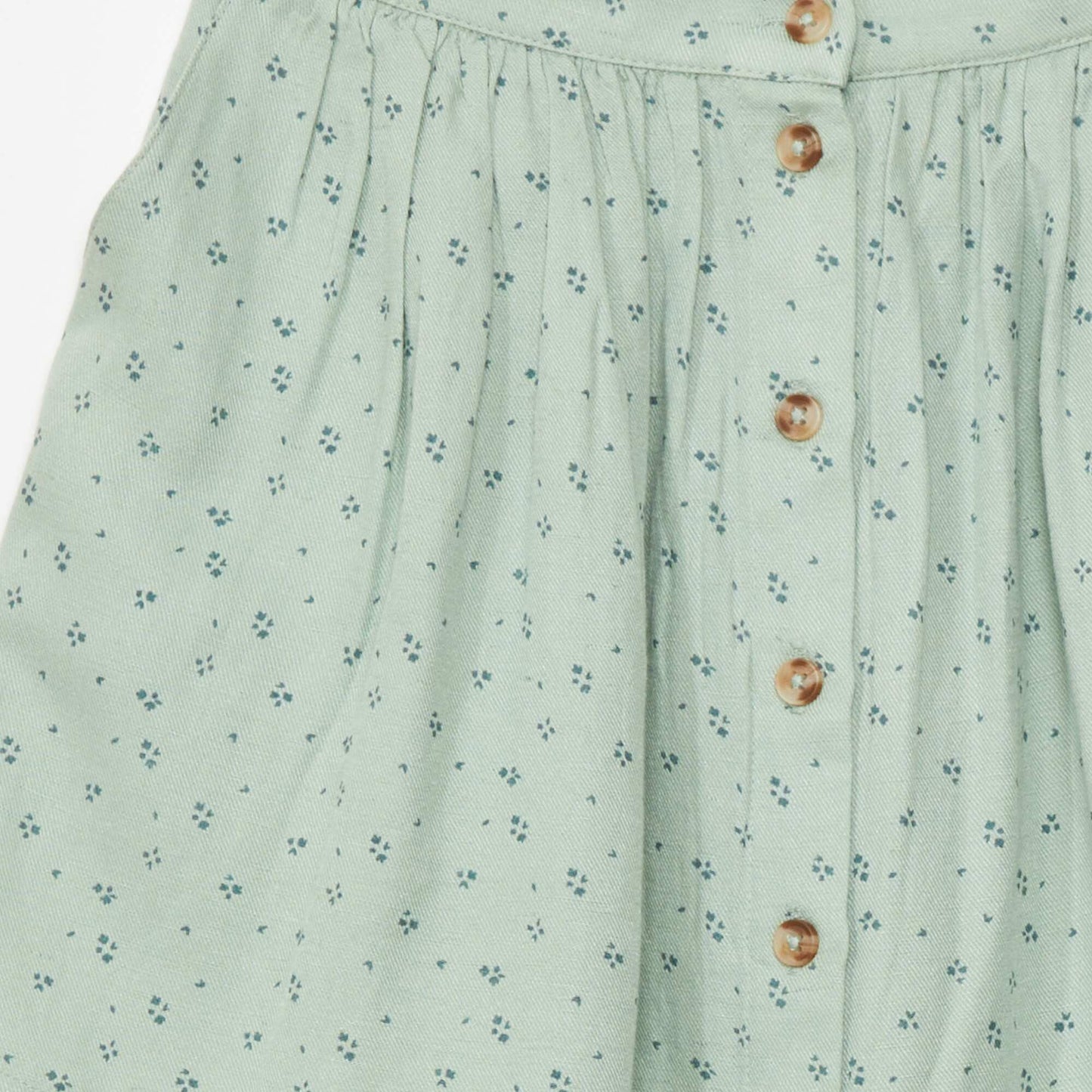 Flared skirt with front button fastening WHITE