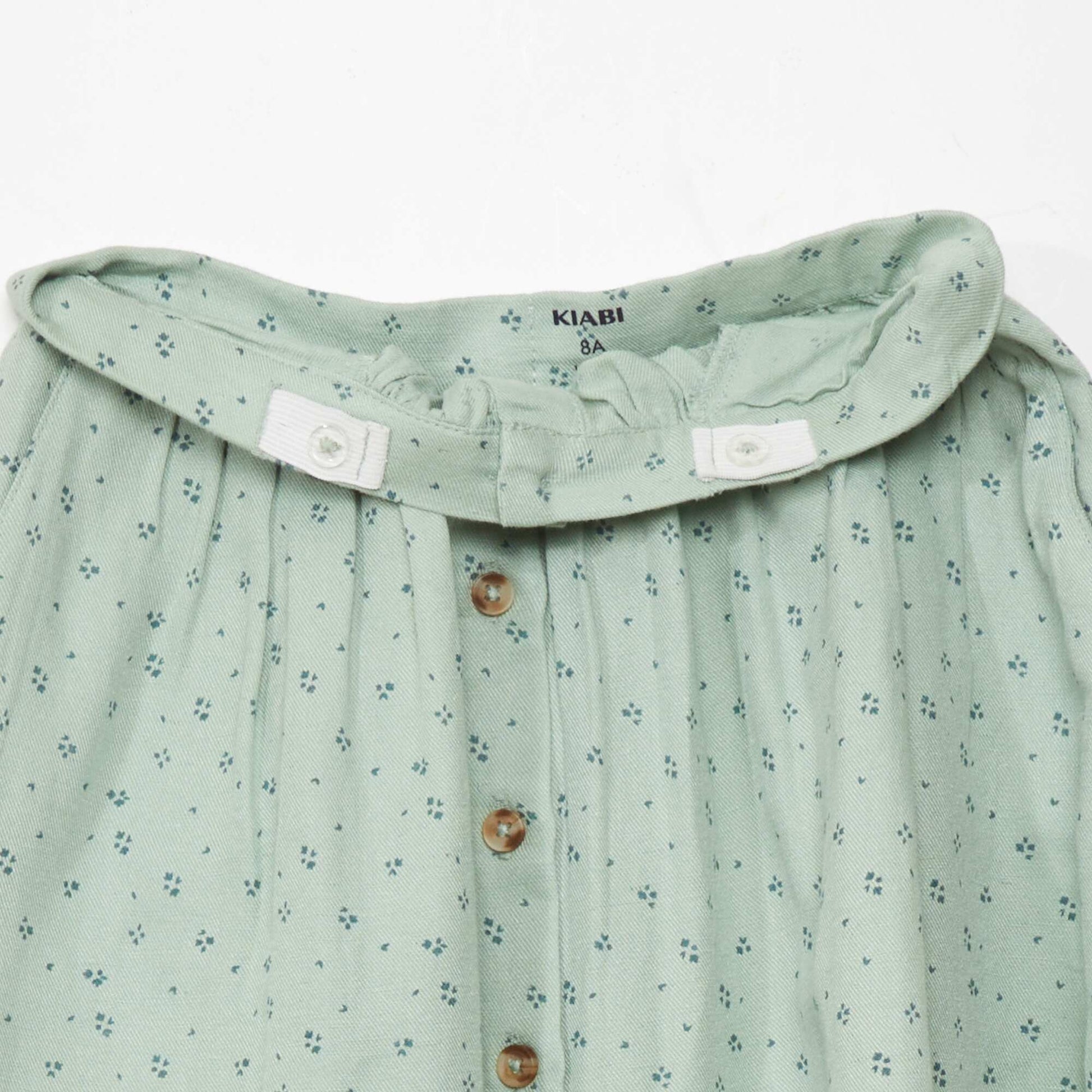 Flared skirt with front button fastening WHITE