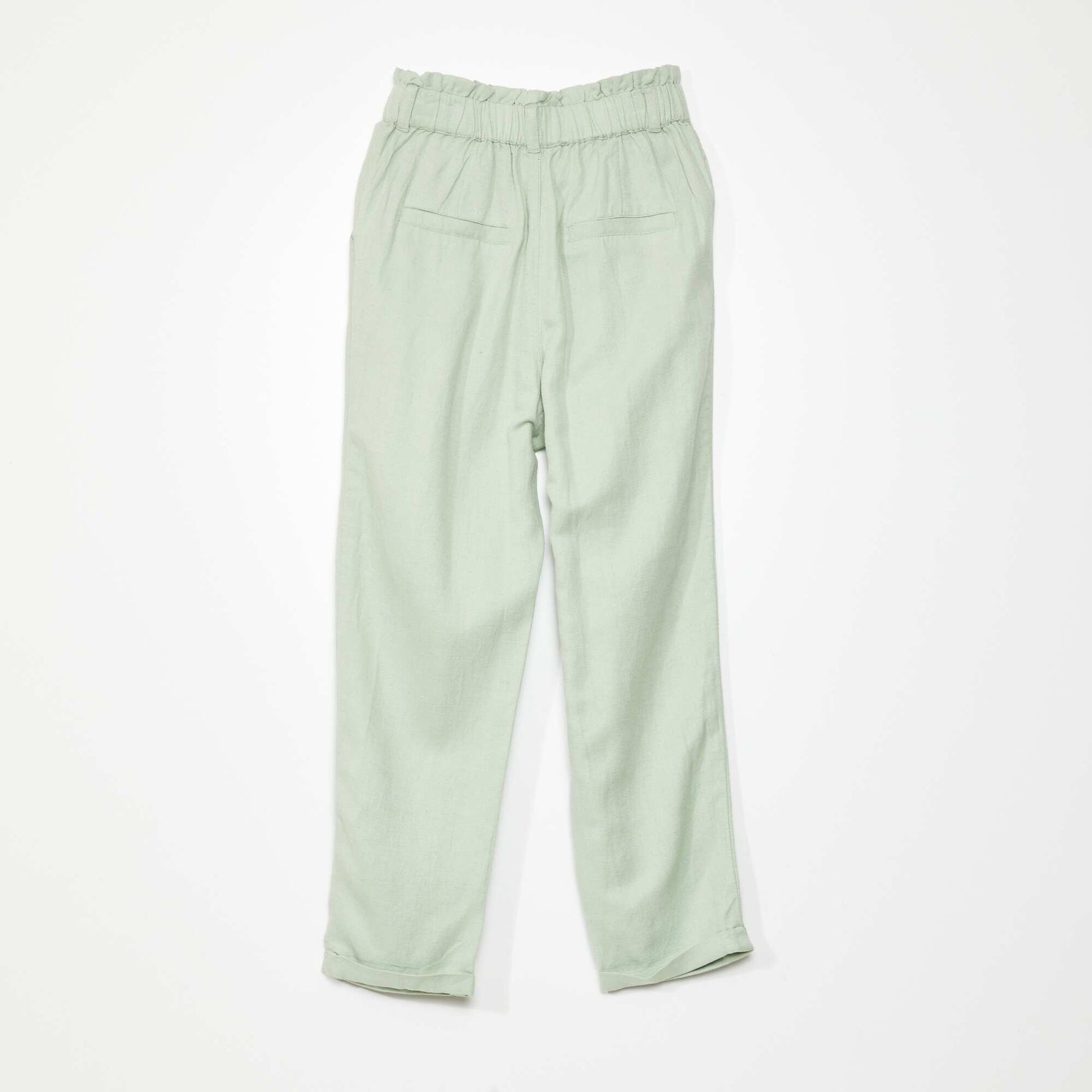 Flowing paper bag trousers GREEN