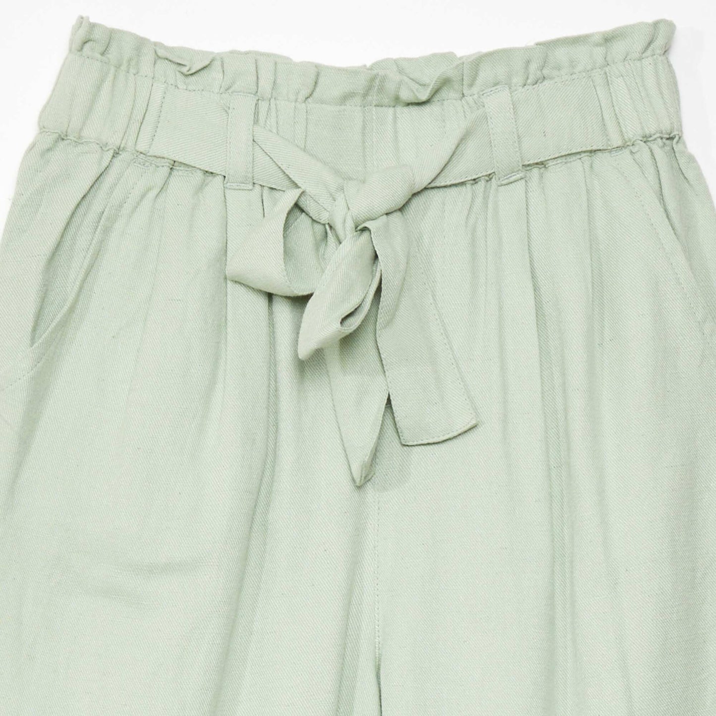 Flowing paper bag trousers GREEN