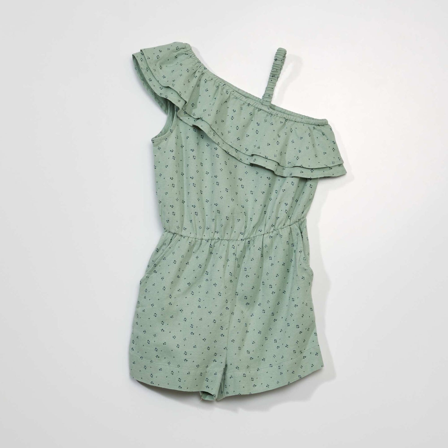 Playsuit with asymmetric straps WHITE