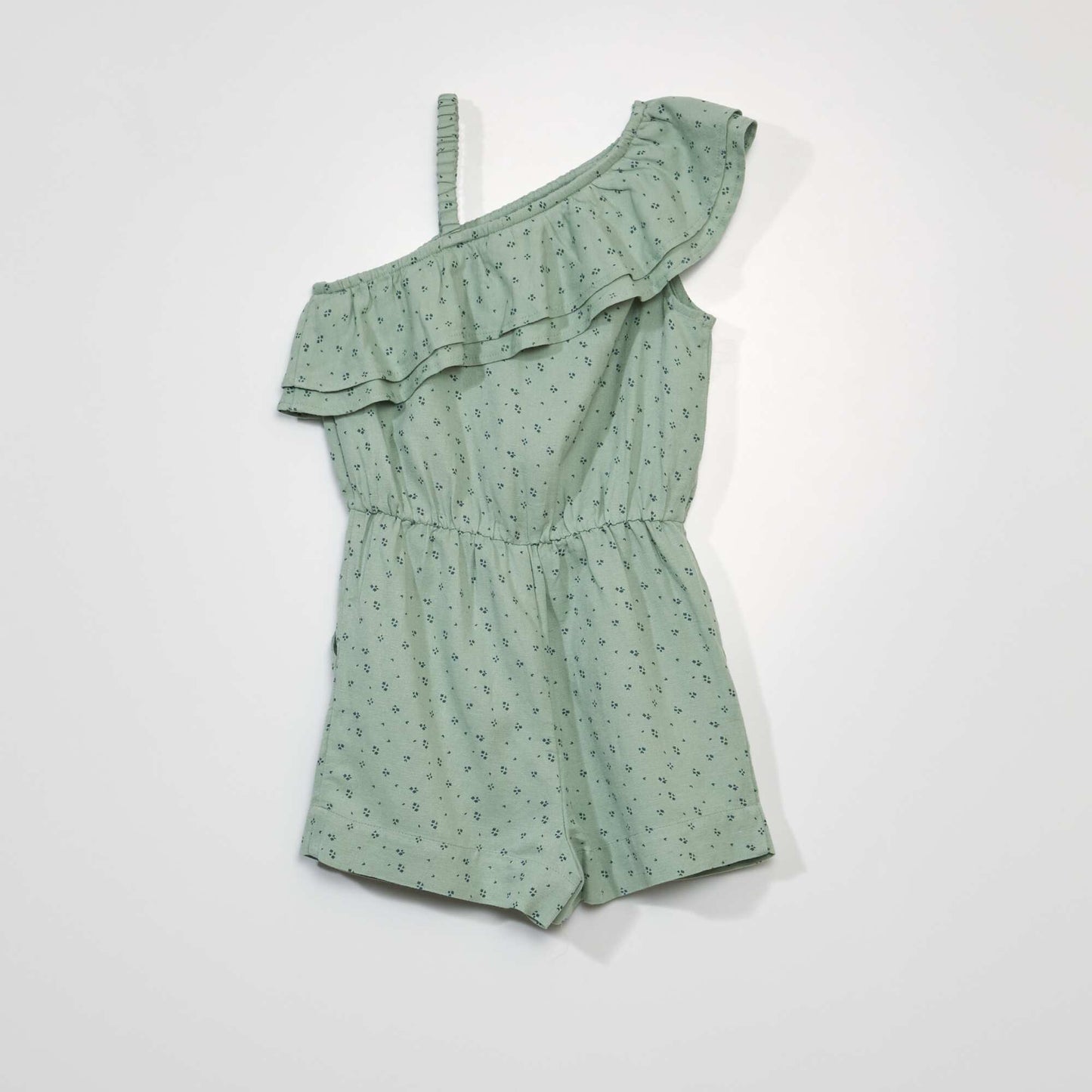 Playsuit with asymmetric straps WHITE