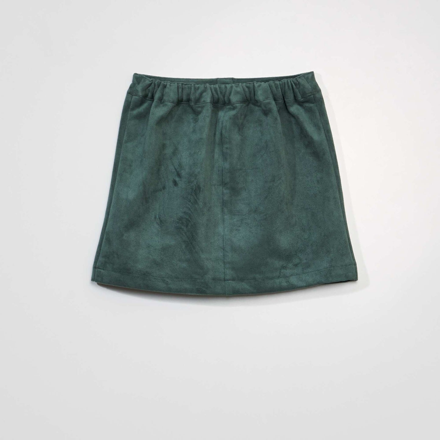 Suede skirt with buttons on the front FOREST GREEN