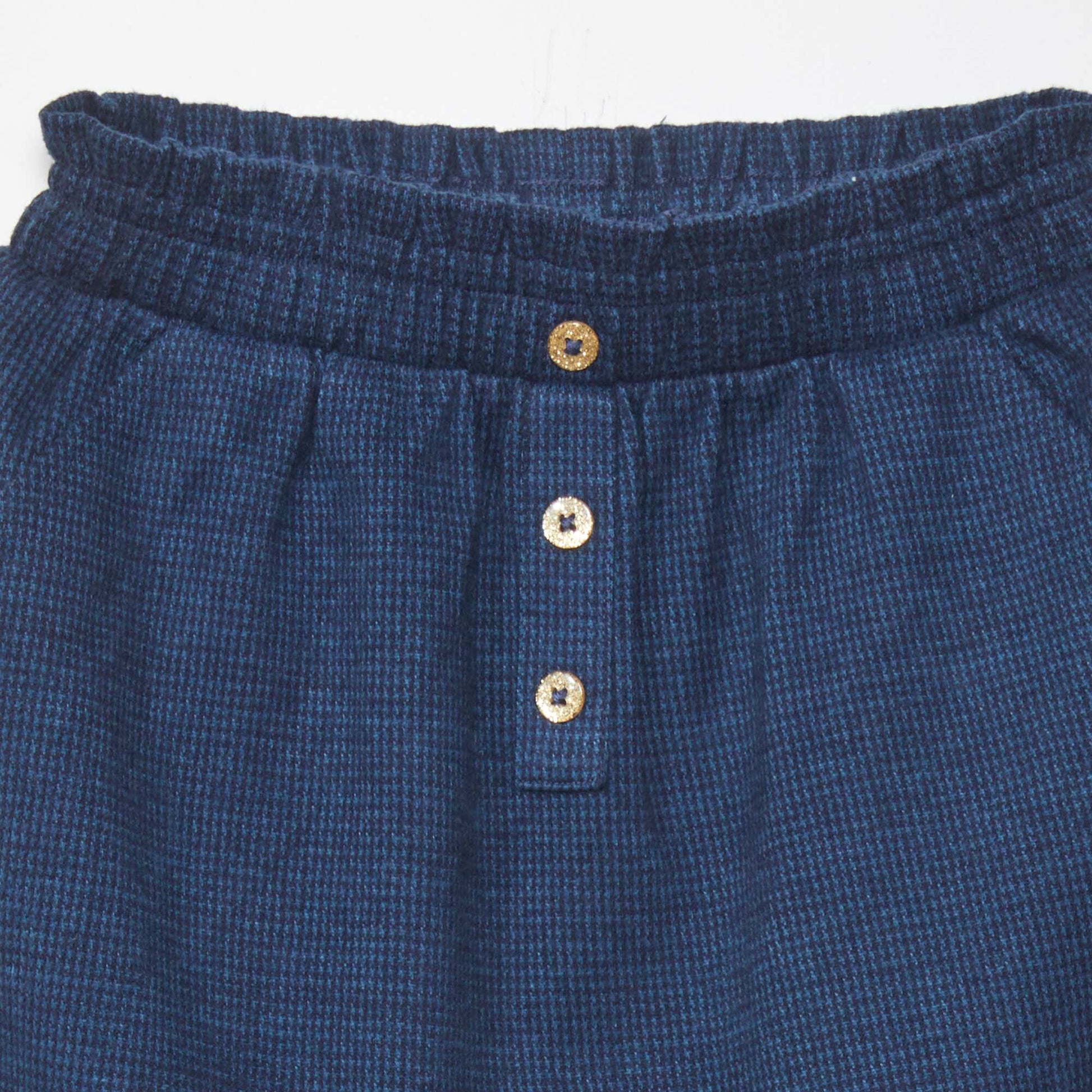 Paper bag skirt with houndstooth print BLUE_HEN