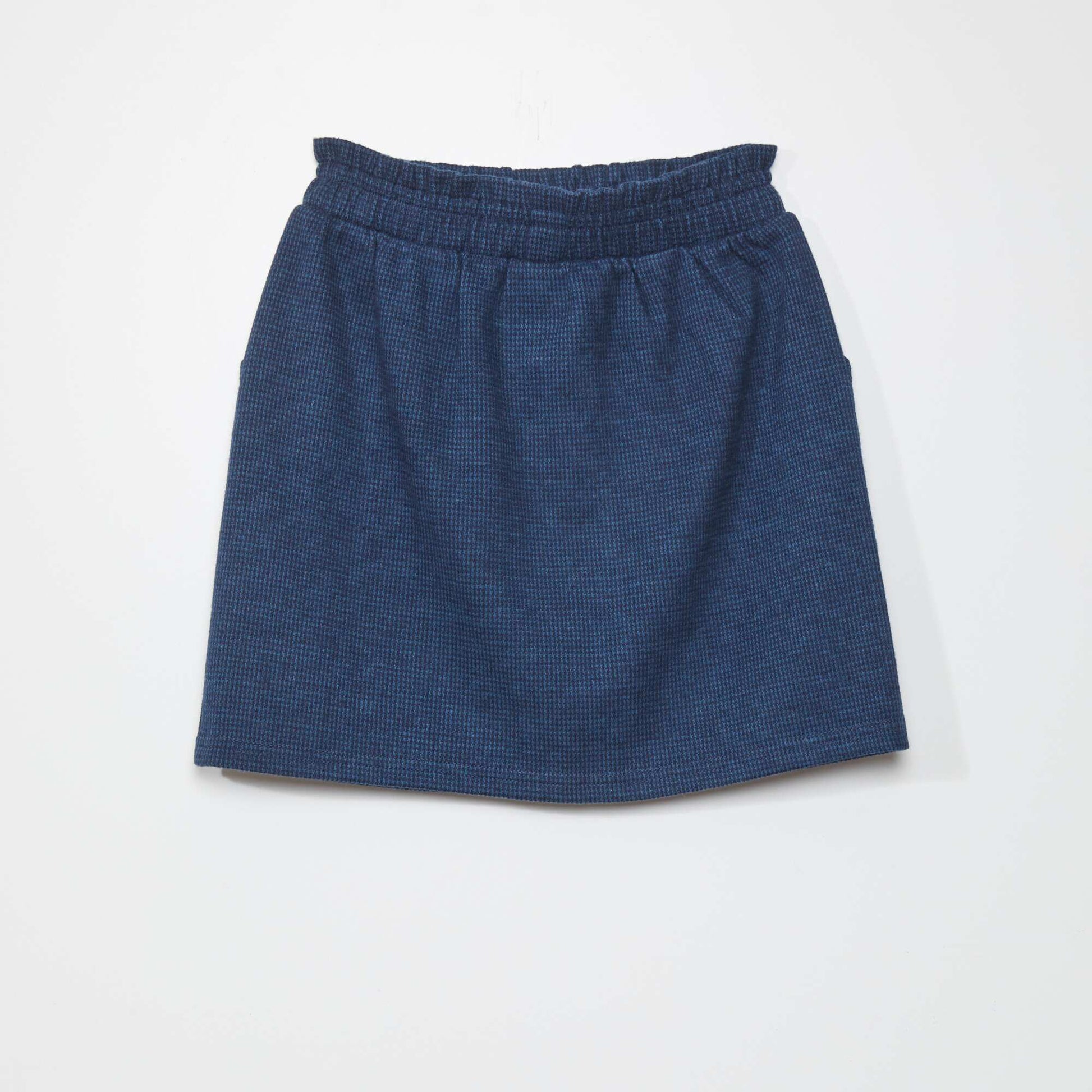 Paper bag skirt with houndstooth print BLUE_HEN
