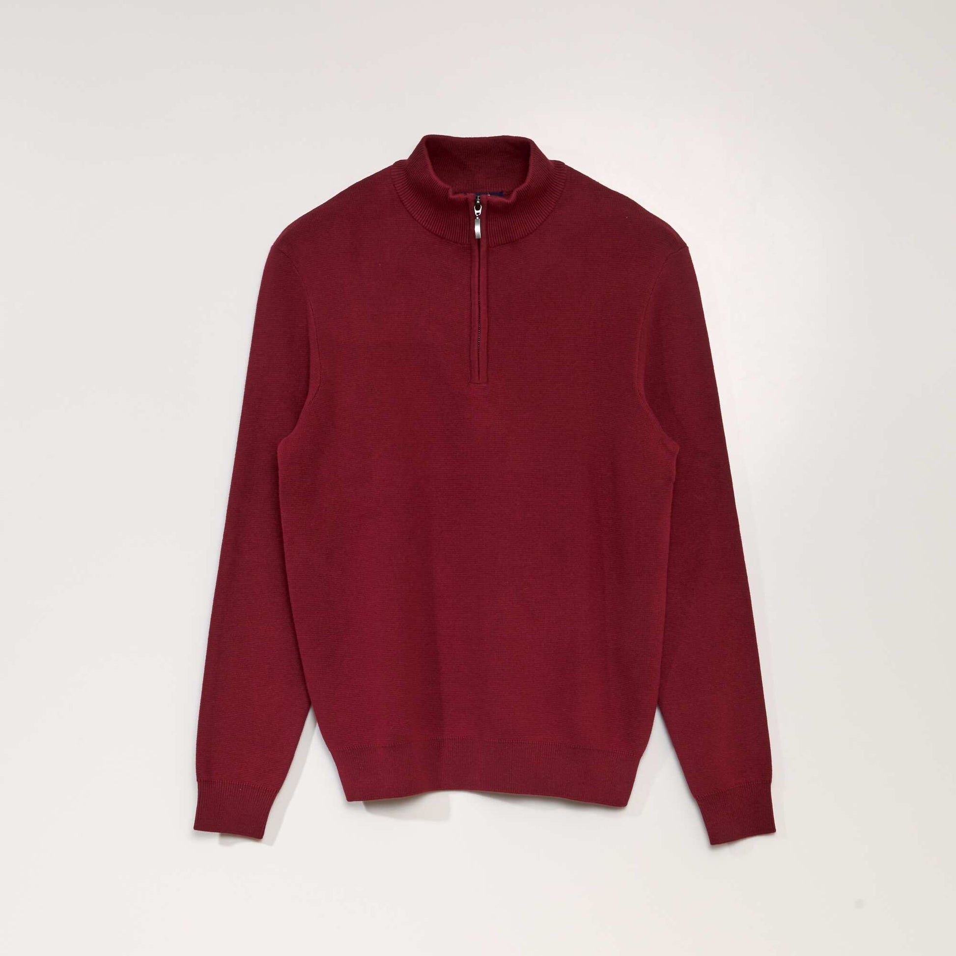 Jumper with high zip-up neckline RED