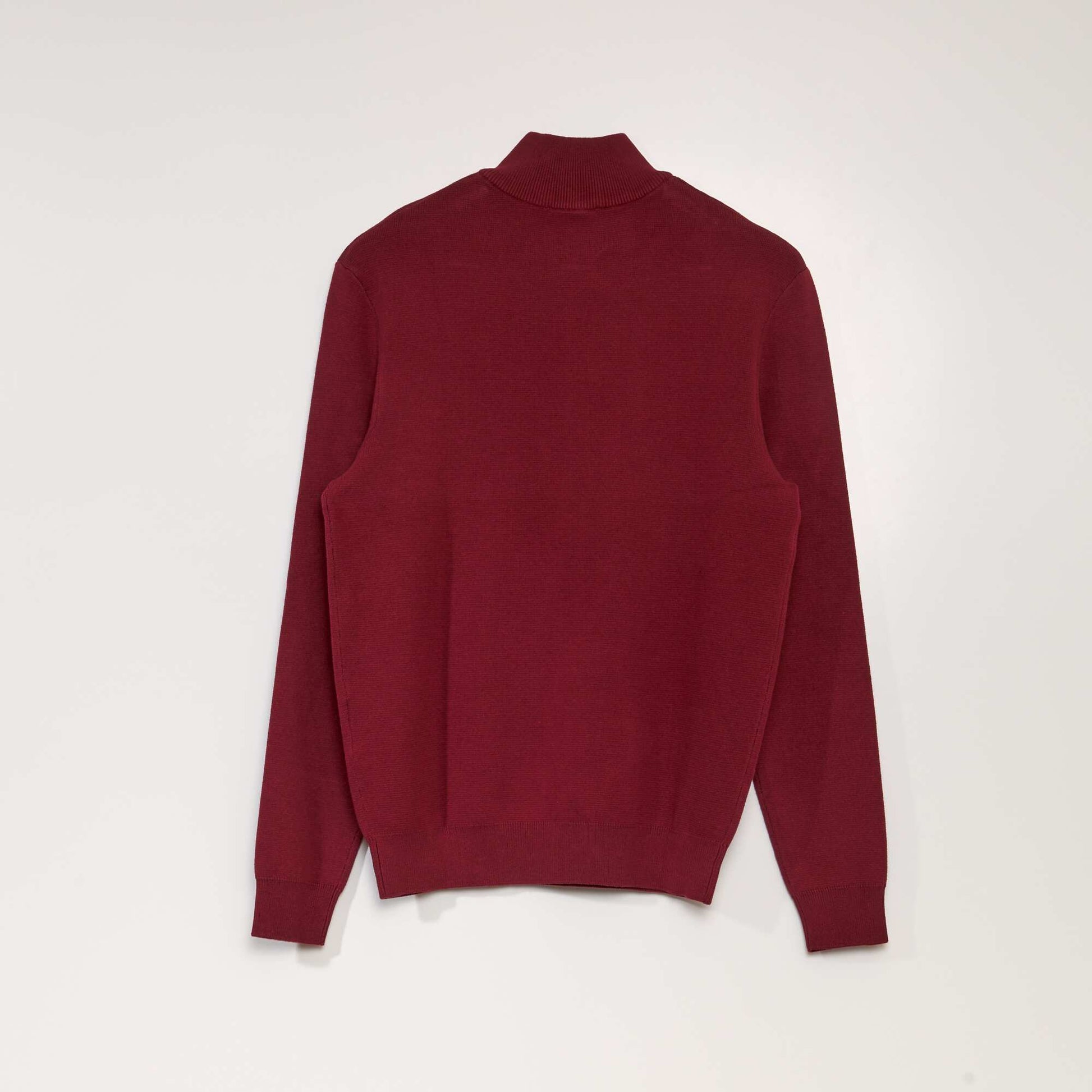 Jumper with high zip-up neckline RED