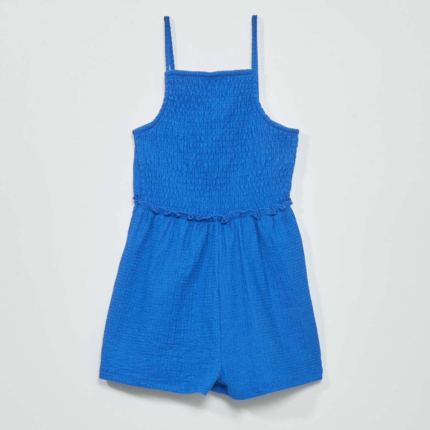 Waffle playsuit with spaghetti straps BLUE