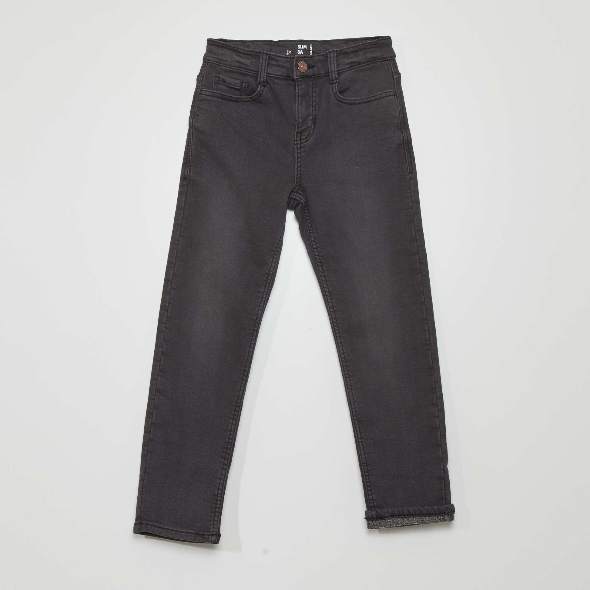 Lined stretch jeans BLACK
