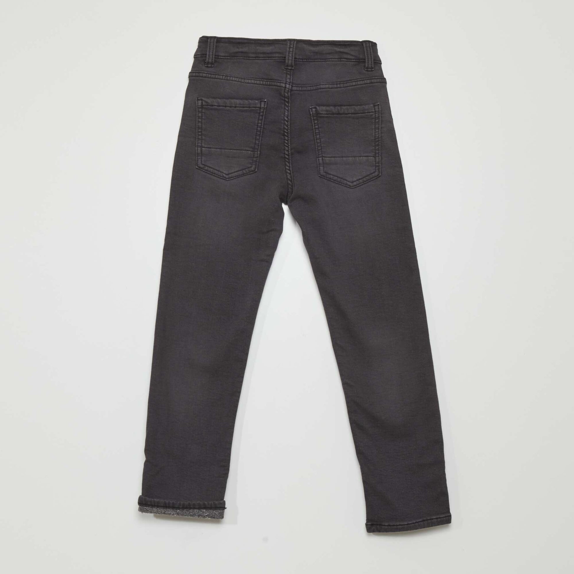 Lined stretch jeans BLACK
