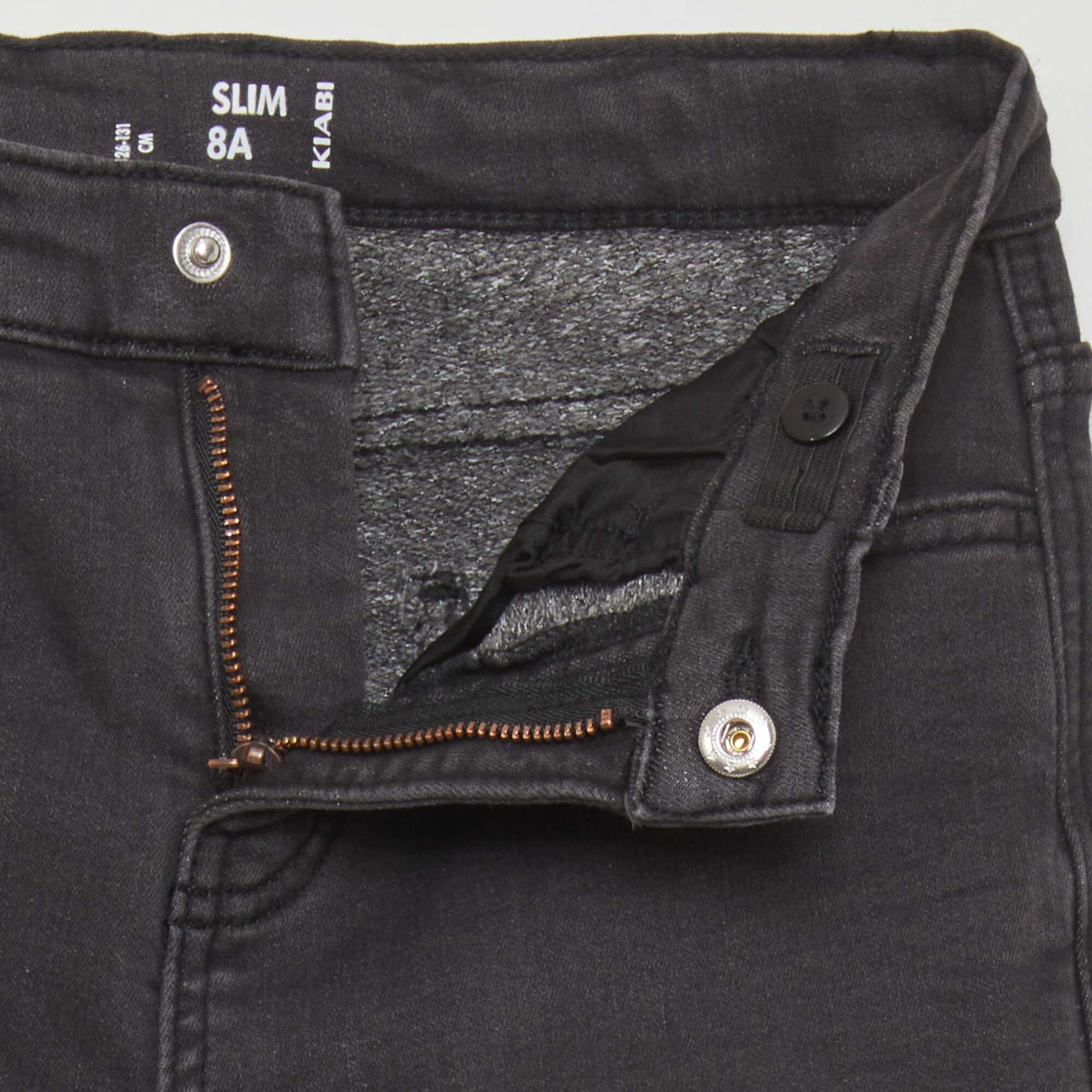 Lined stretch jeans BLACK