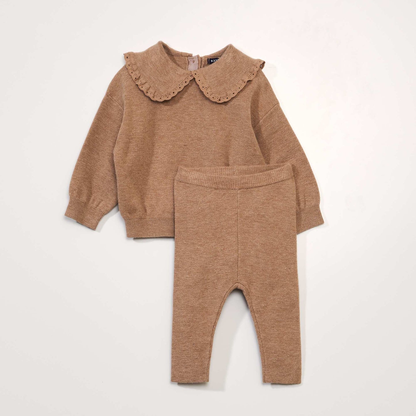 Ribbed sweater and leggings set BEIGE