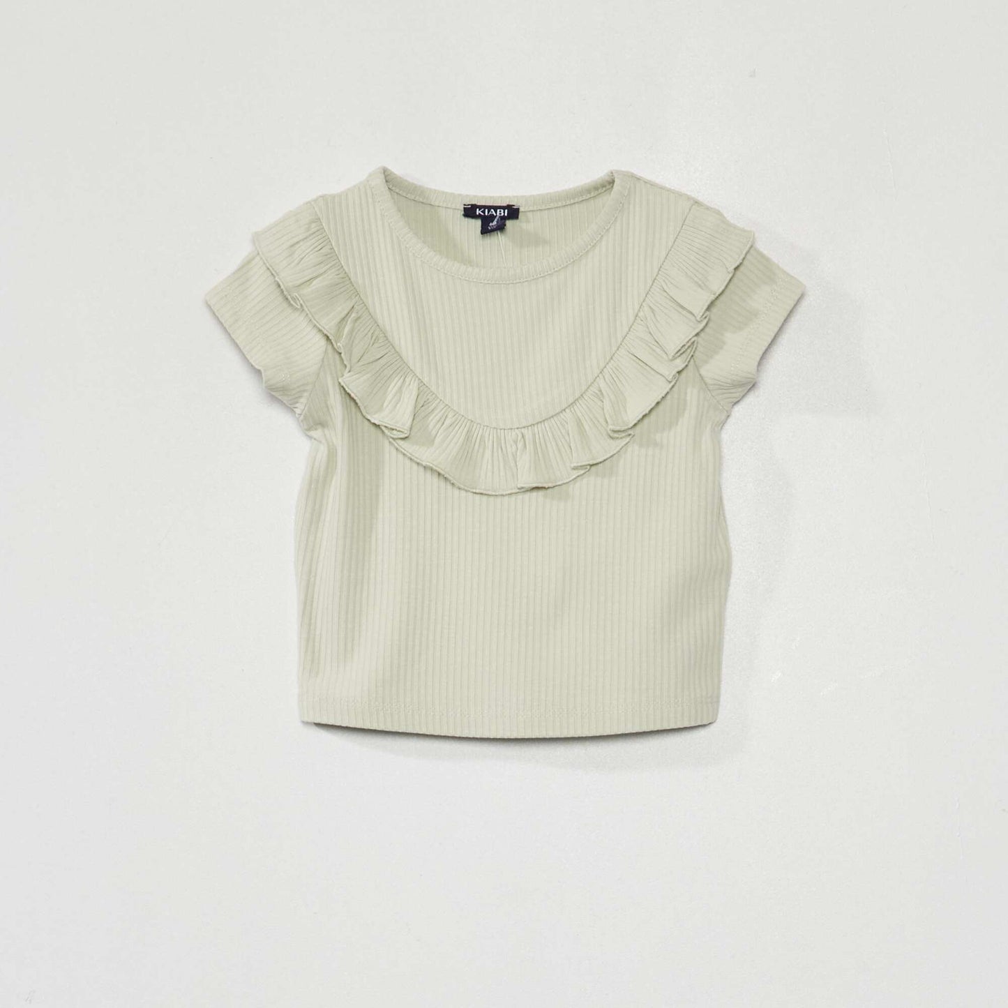 Ribbed shorts and T-shirt set GREEN_