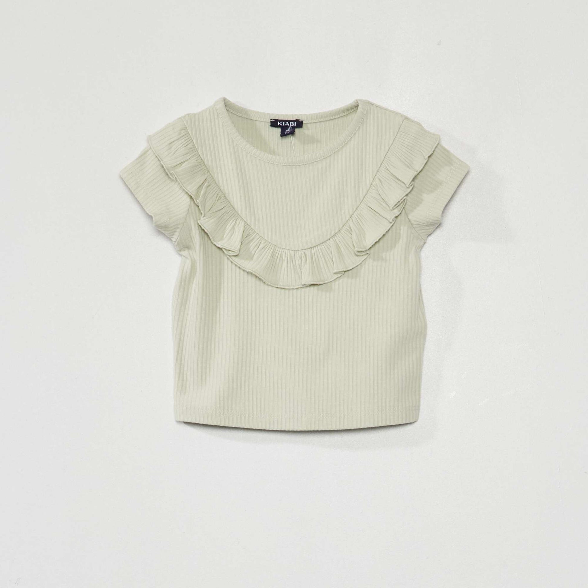 Ribbed shorts and T-shirt set GREEN_