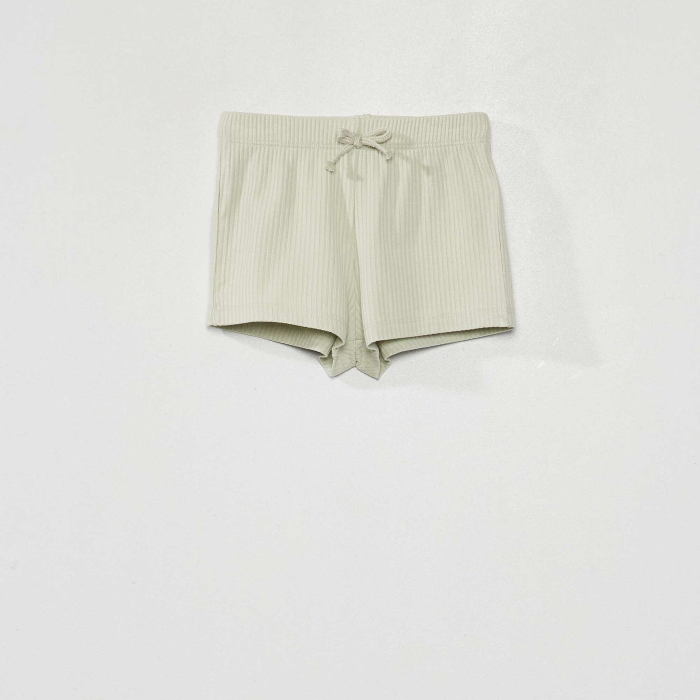 Ribbed shorts and T-shirt set GREEN_