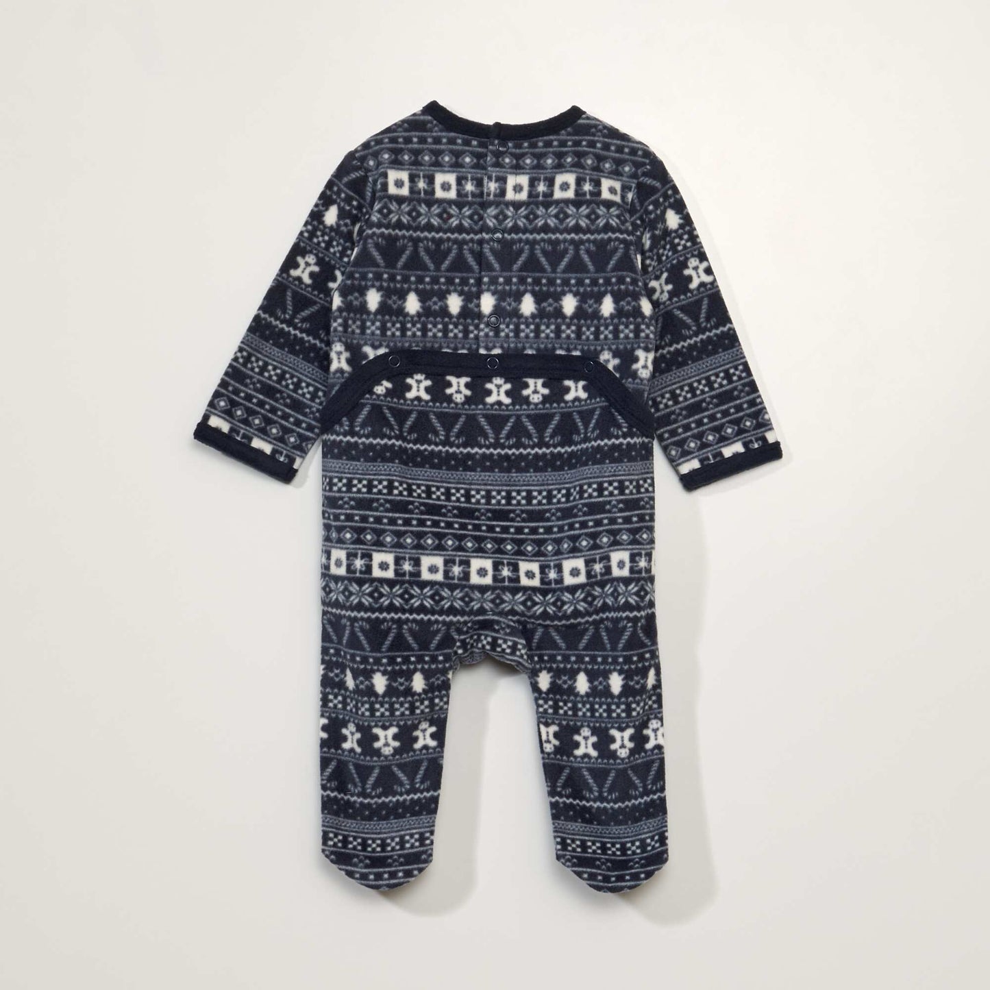 Jacquard print fleece sleepsuit BLACK