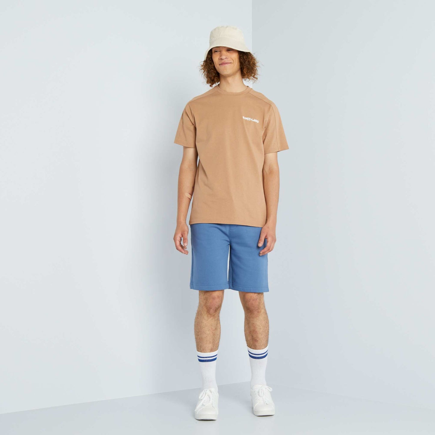 تي شيرت "Streetwear" برقبة مستديرة BEIGE