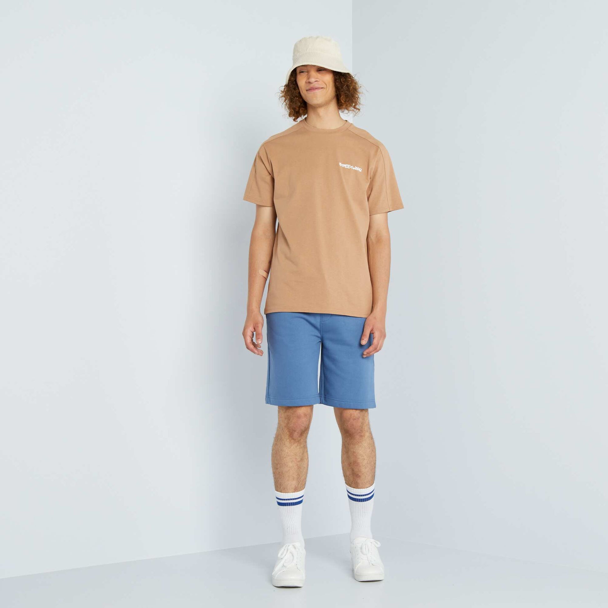 تي شيرت "Streetwear" برقبة مستديرة BEIGE