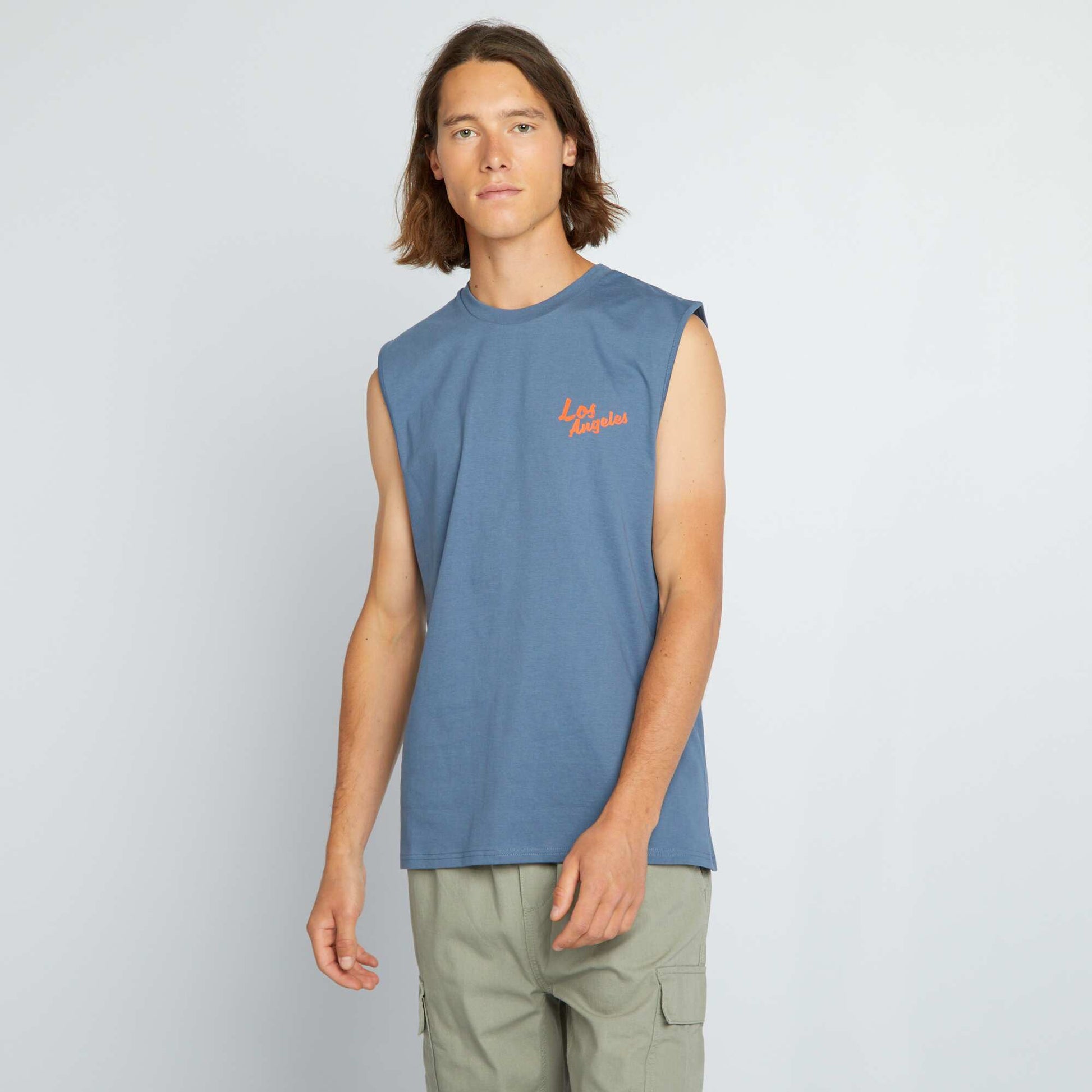 Loose-fit 'Los Angeles' tank top WHITE