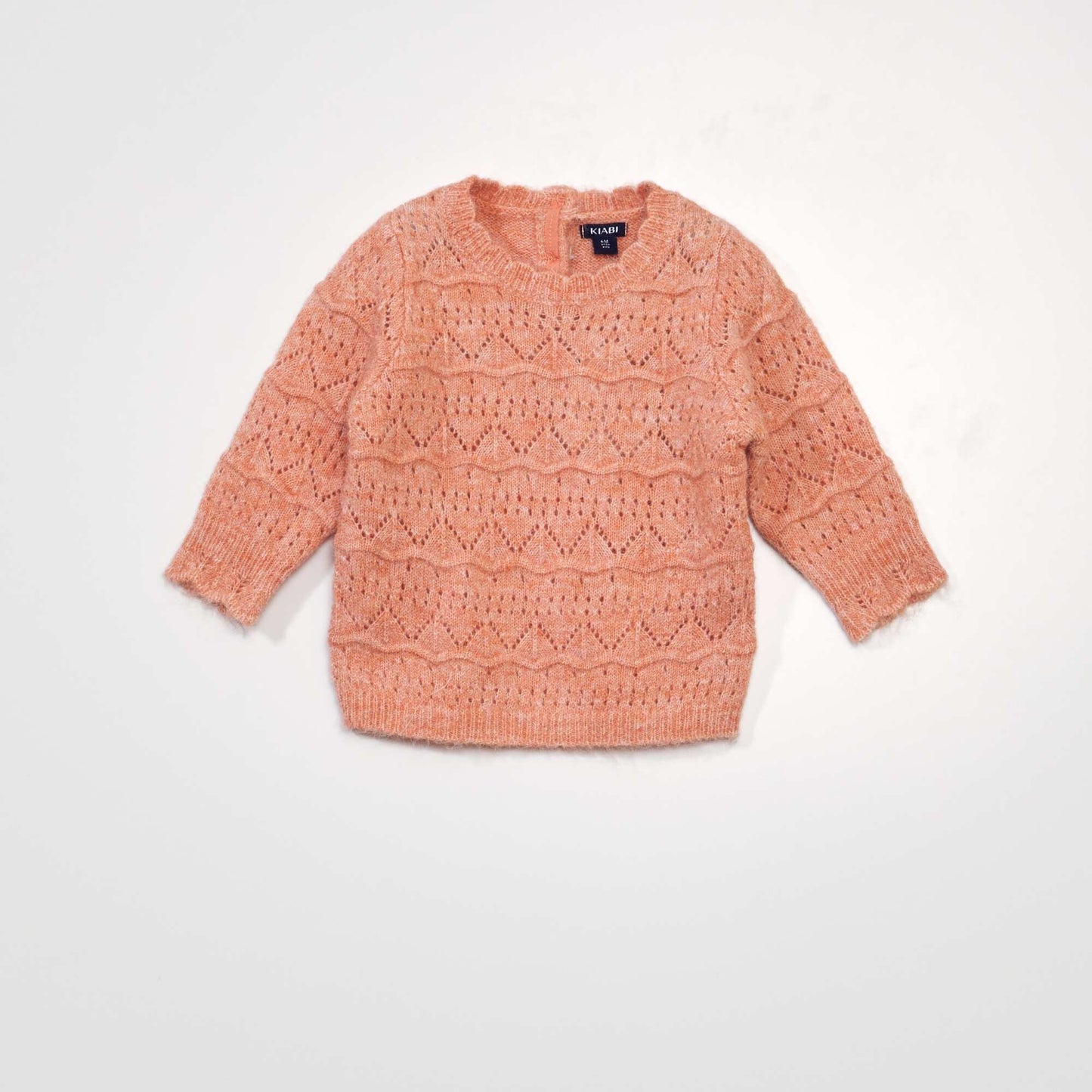 Openwork knit sweater ORANGE