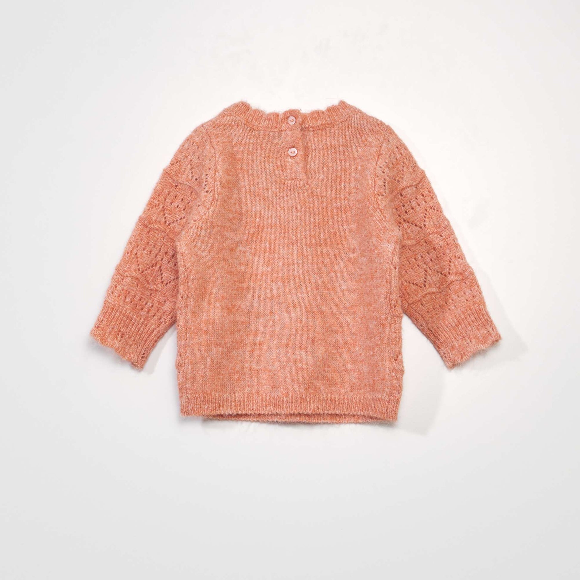 Openwork knit sweater ORANGE