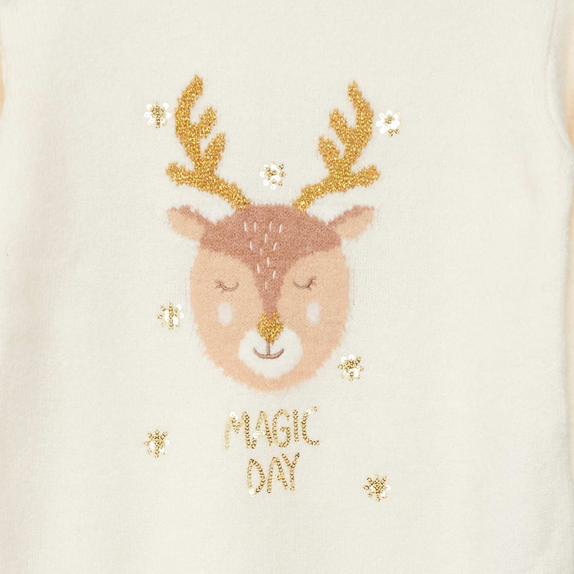Stag Christmas jumper WHITE