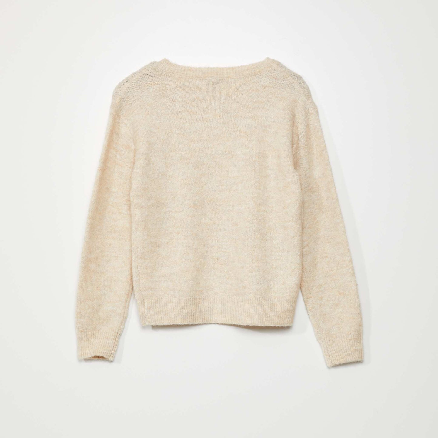 Knit sweater with cute sequins BEIGE