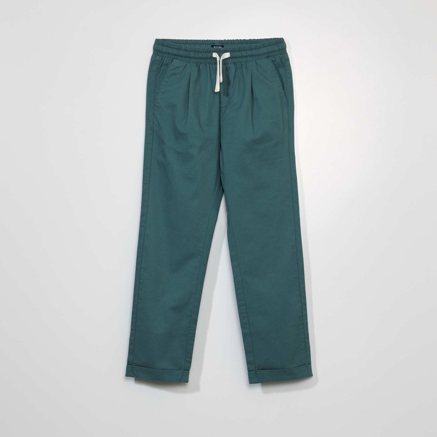 Jogger-style twill trousers DUSKY GREEN