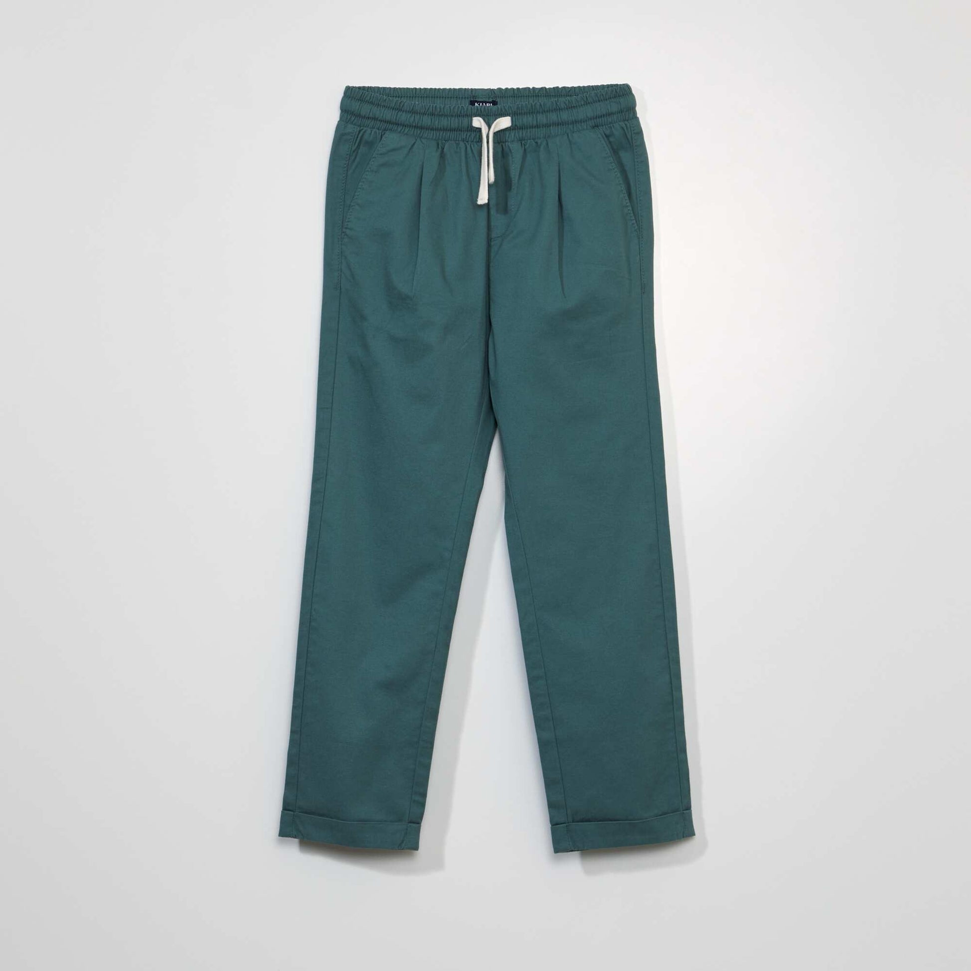 Jogger-style twill trousers DUSKY GREEN