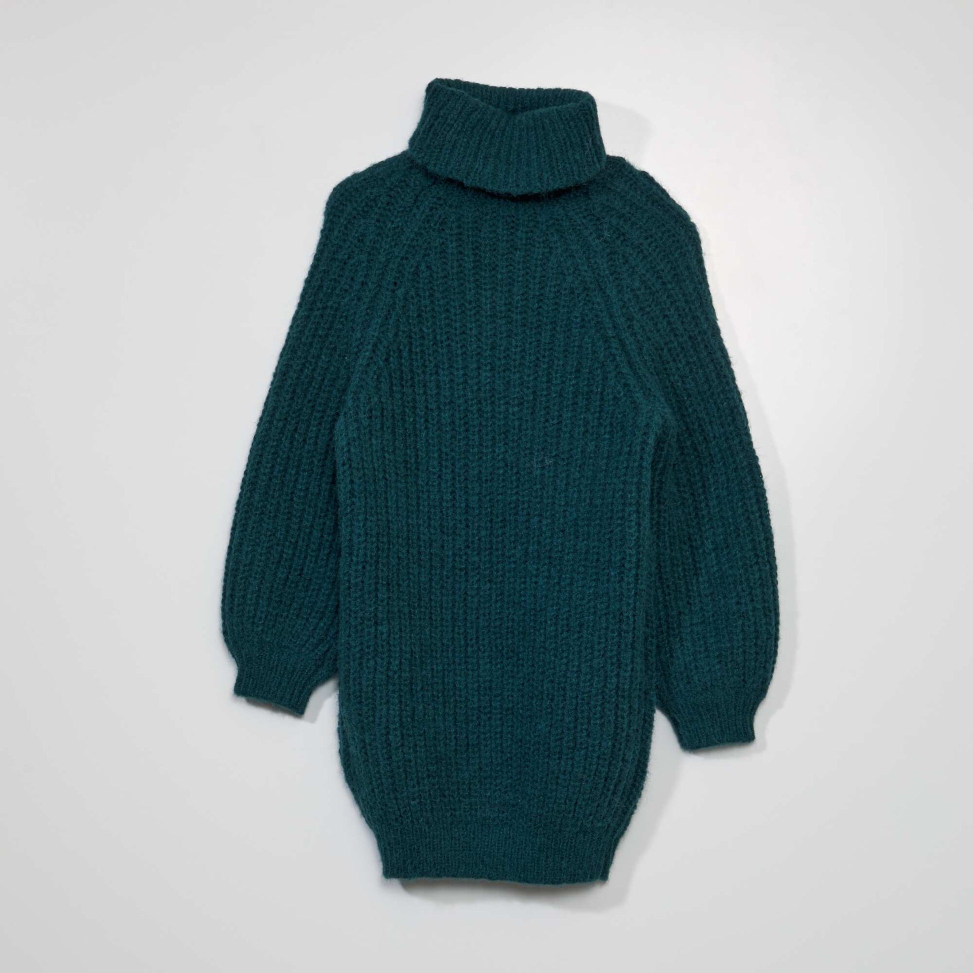 Knit polo neck sweater DEEP GREEN