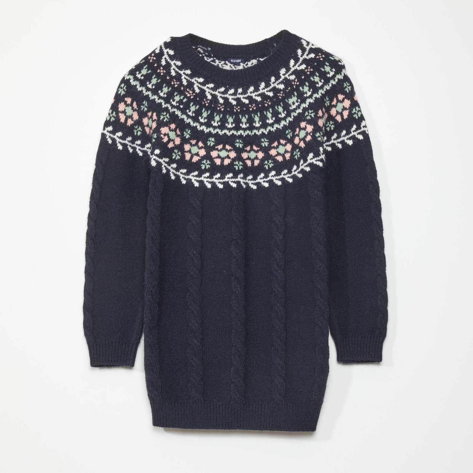 Jacquard print knit dress SAPP BLUE
