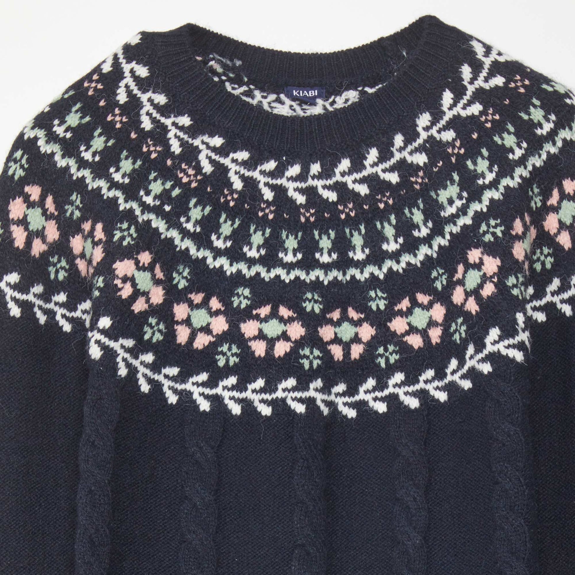 Jacquard print knit dress SAPP BLUE