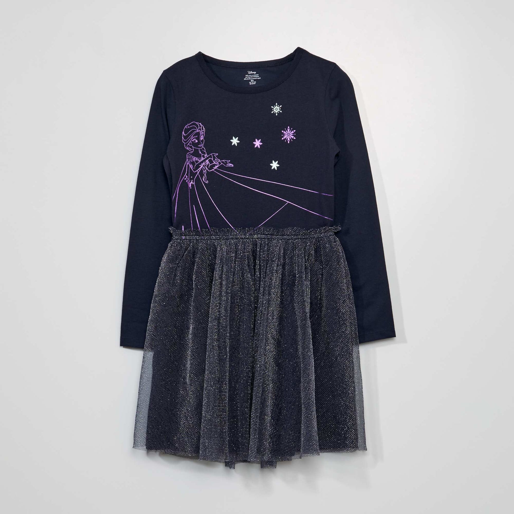 Frozen jersey and tulle dress BLUE