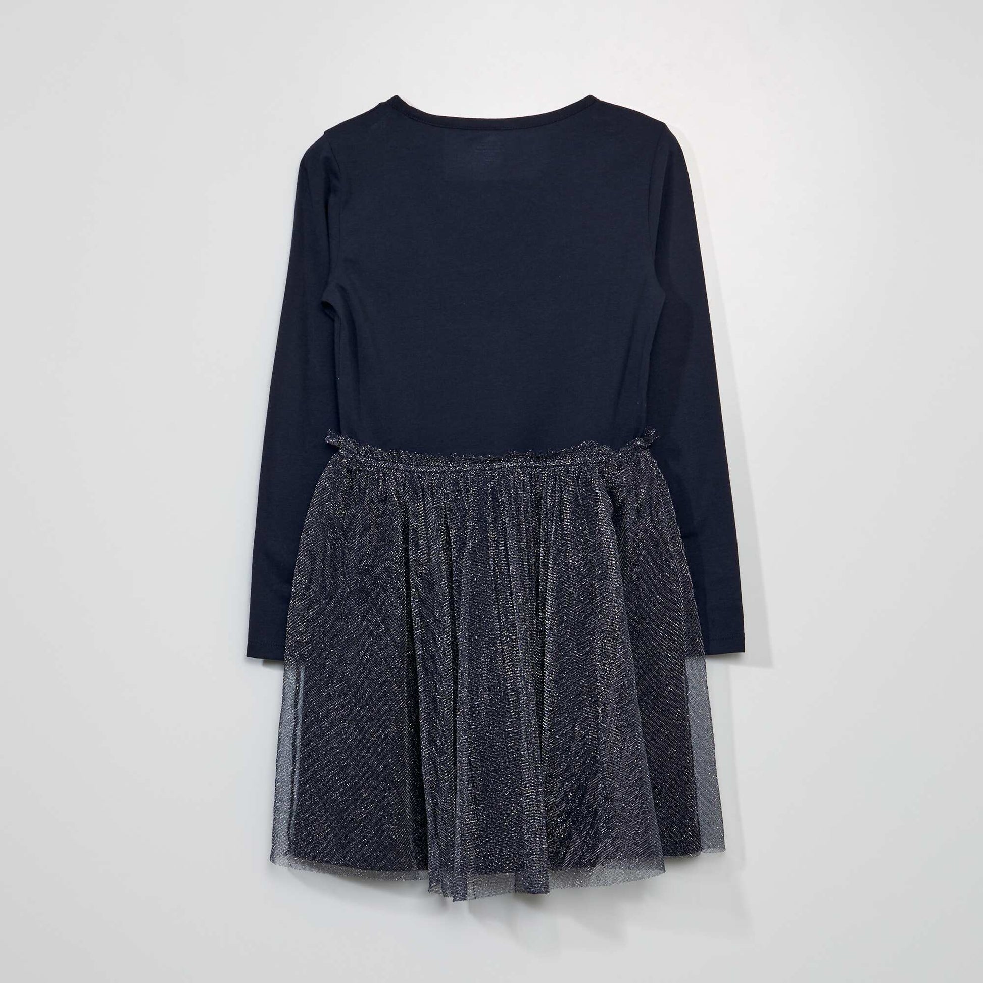 Frozen jersey and tulle dress BLUE