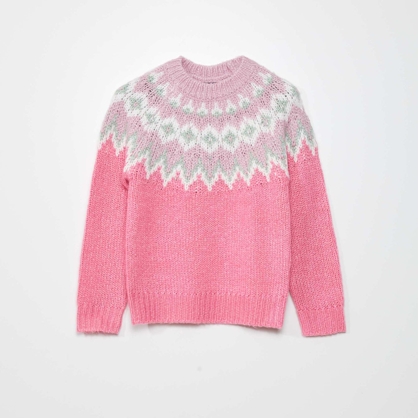 Jacquard knit sweater PINK