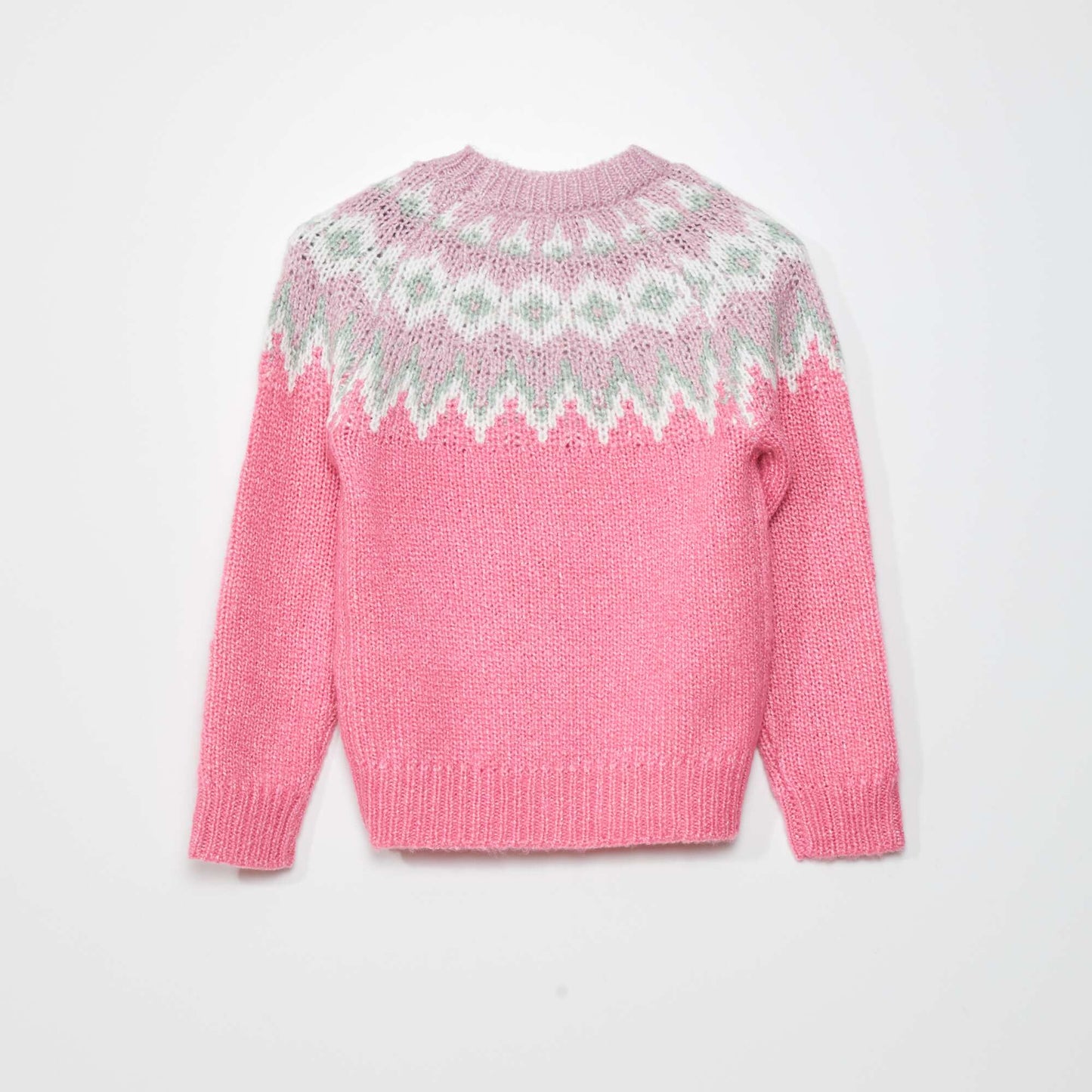 Jacquard knit sweater PINK